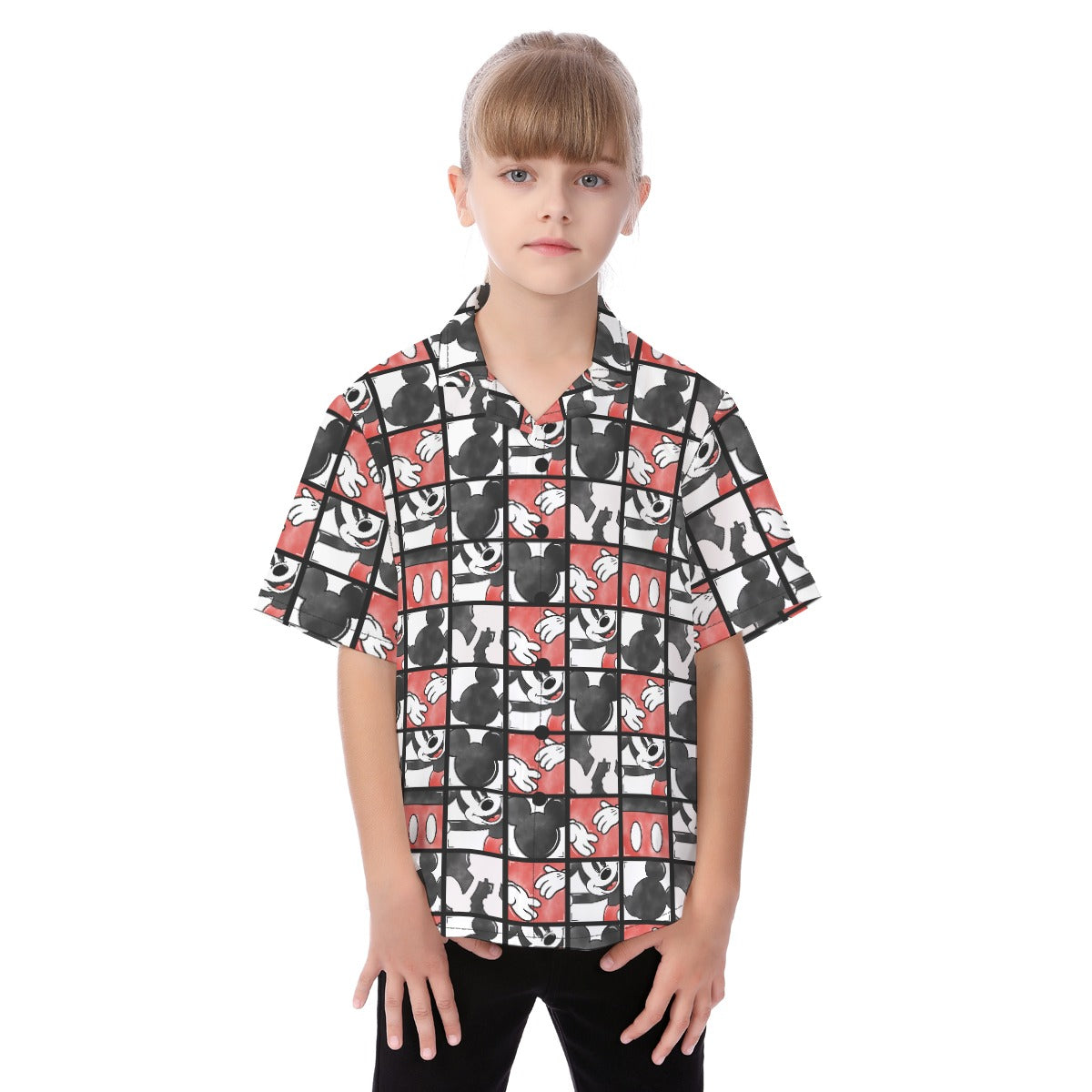 Mouse Block Party - Kid's Hawaiian Button Up Shirt