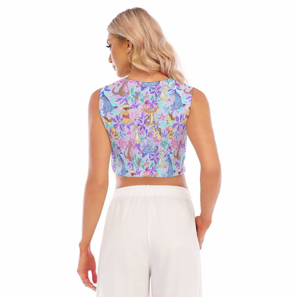 Storybook Friends in Bloom - Women’s Sleeveless Cropped Tee