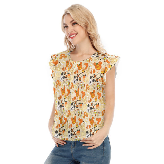 Halloween Snack Treats - Women’s Flutter Sleeve Top