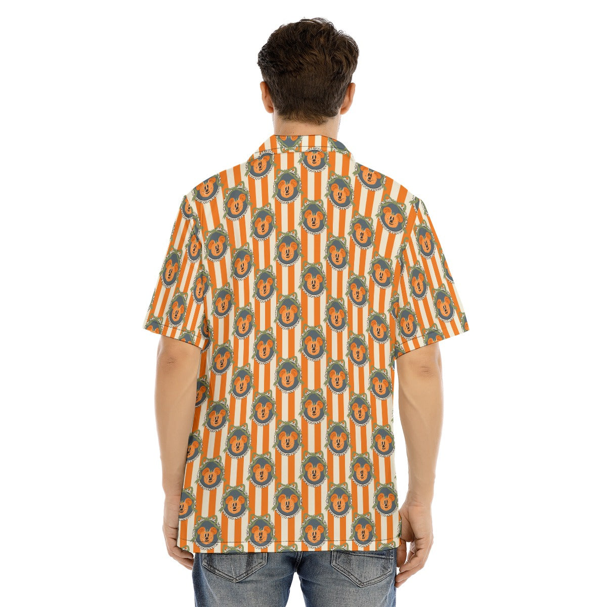 Pumpkin Cameo Stripes - Men's Hawaiian Button Up Shirt