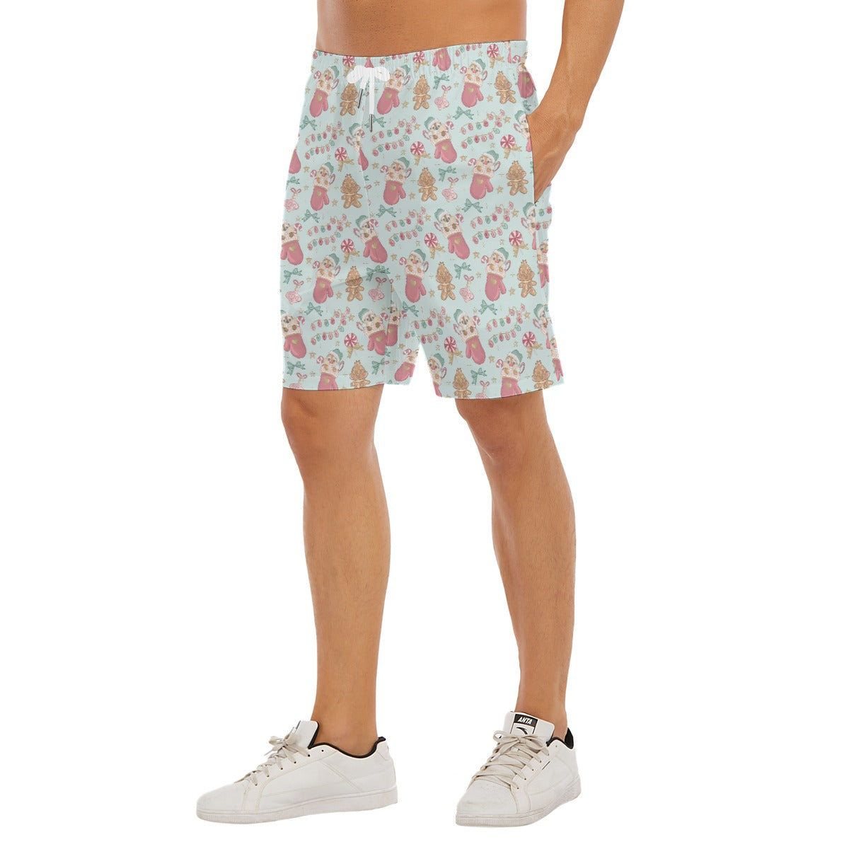 Cheeky Chipmunks Candy Cane Cheer - Men’s Pocket Beach Shorts