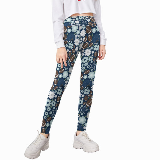 Blue Star Blooms - Kid's Leggings