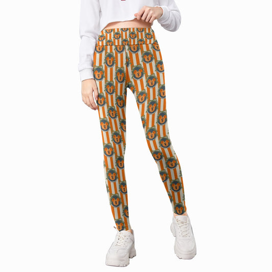 Pumpkin Cameo Stripes - Kid's Leggings