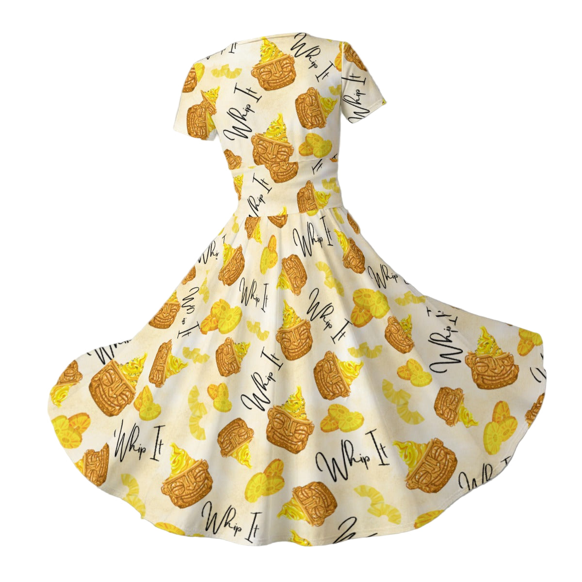 Pineapple Whip It! - Women's V-Neck Ruched Midi Dress