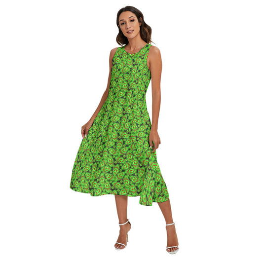 Just One Bite - Women’s Diagonal Pocket Midi Dress