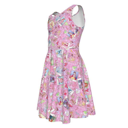 Holiday Winter Princess Christmas Snapshots - Kid's Sleeveless Skater Dress