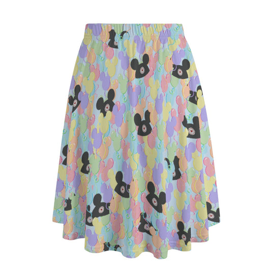 Pastel Mouse Ear Balloons - Women’s Pocket Midi Skirt