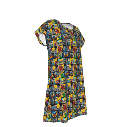 Superhero Stitch - Comic Action - Women's T-Shirt Dress
