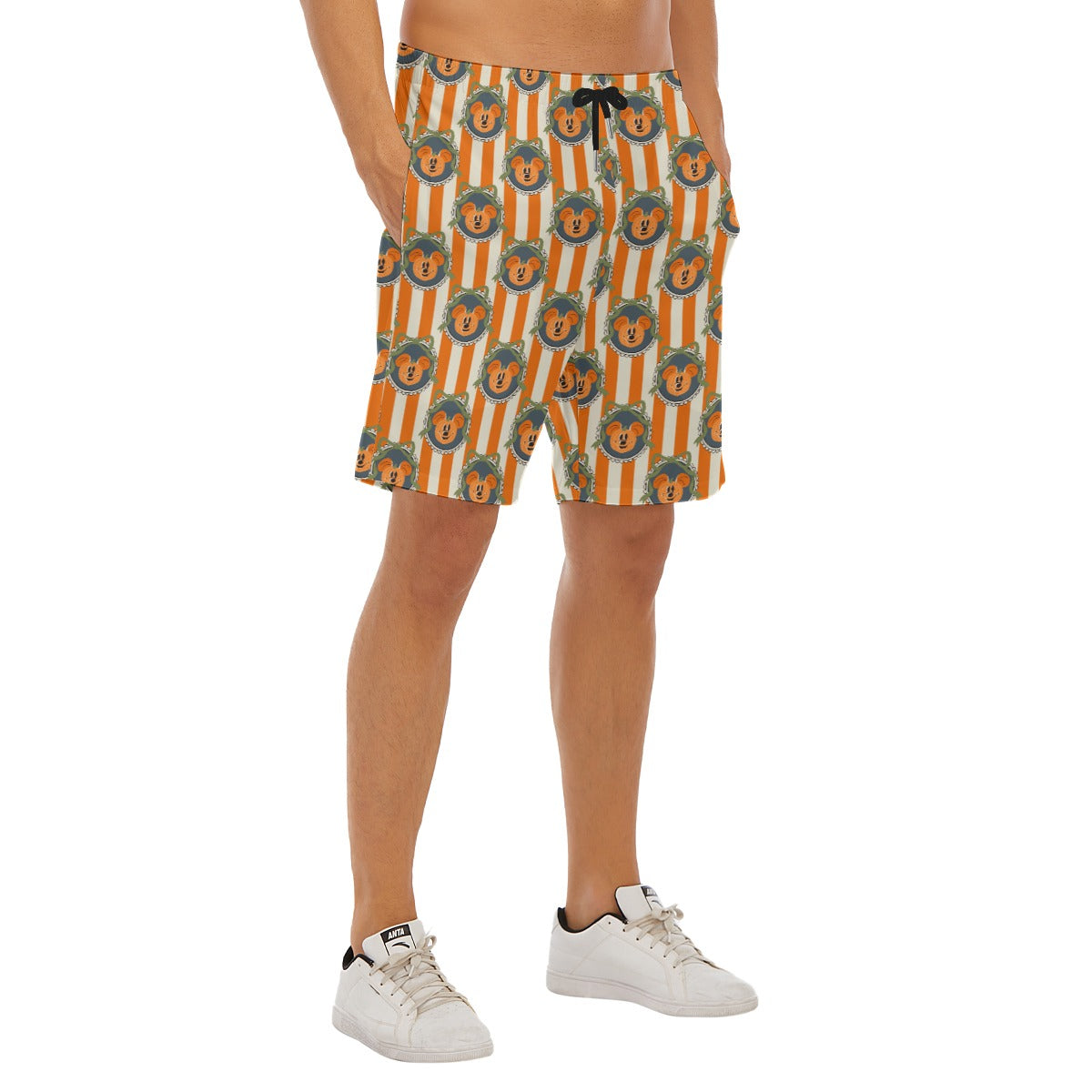 Pumpkin Cameo Stripes - Men’s Pocket Beach Shorts