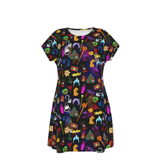 Villainous Icons Collage - Women's T-Shirt Dress