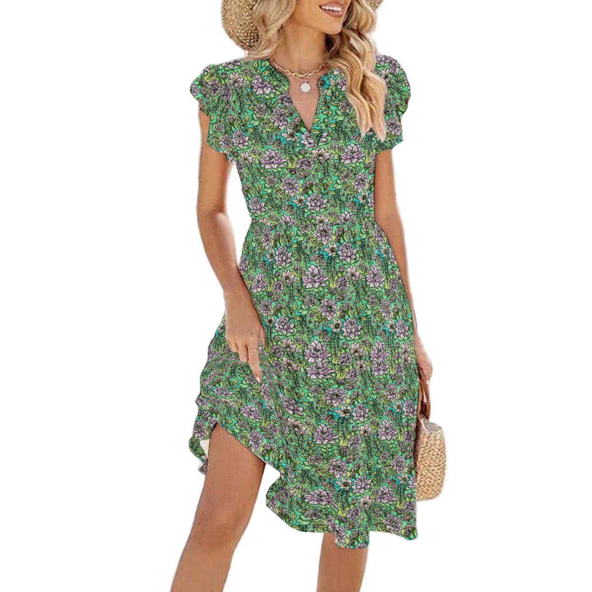 Fairytale Florals – Bayou Blooms - Women's Tiered Pocket Midi Dress