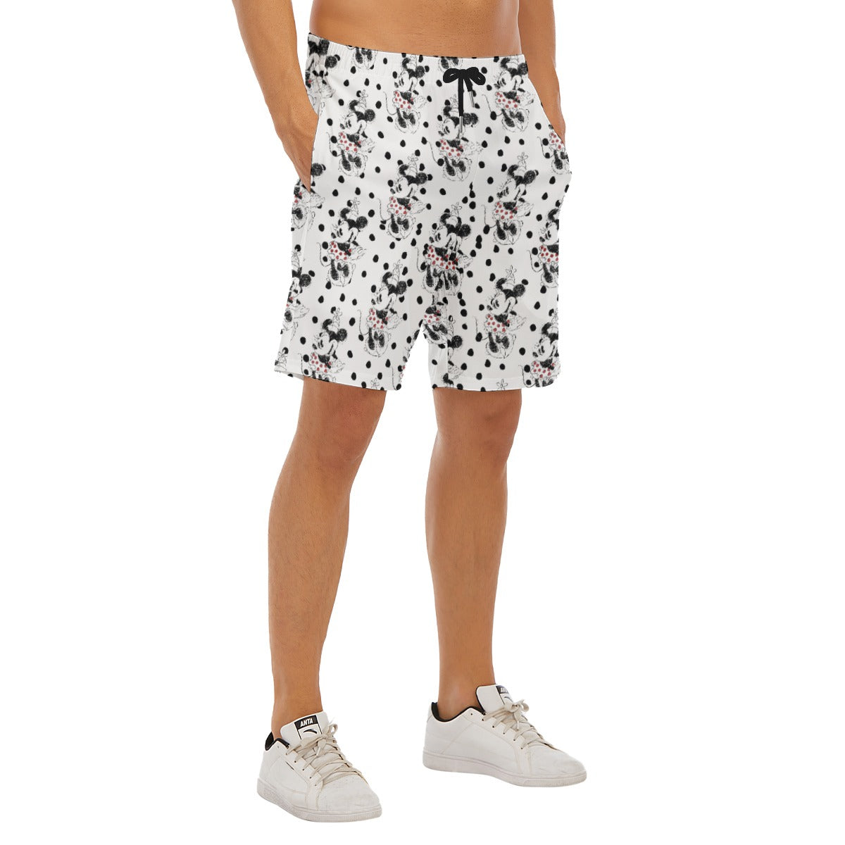 Sketch of Polka Dot Mouse - Men’s Pocket Beach Shorts