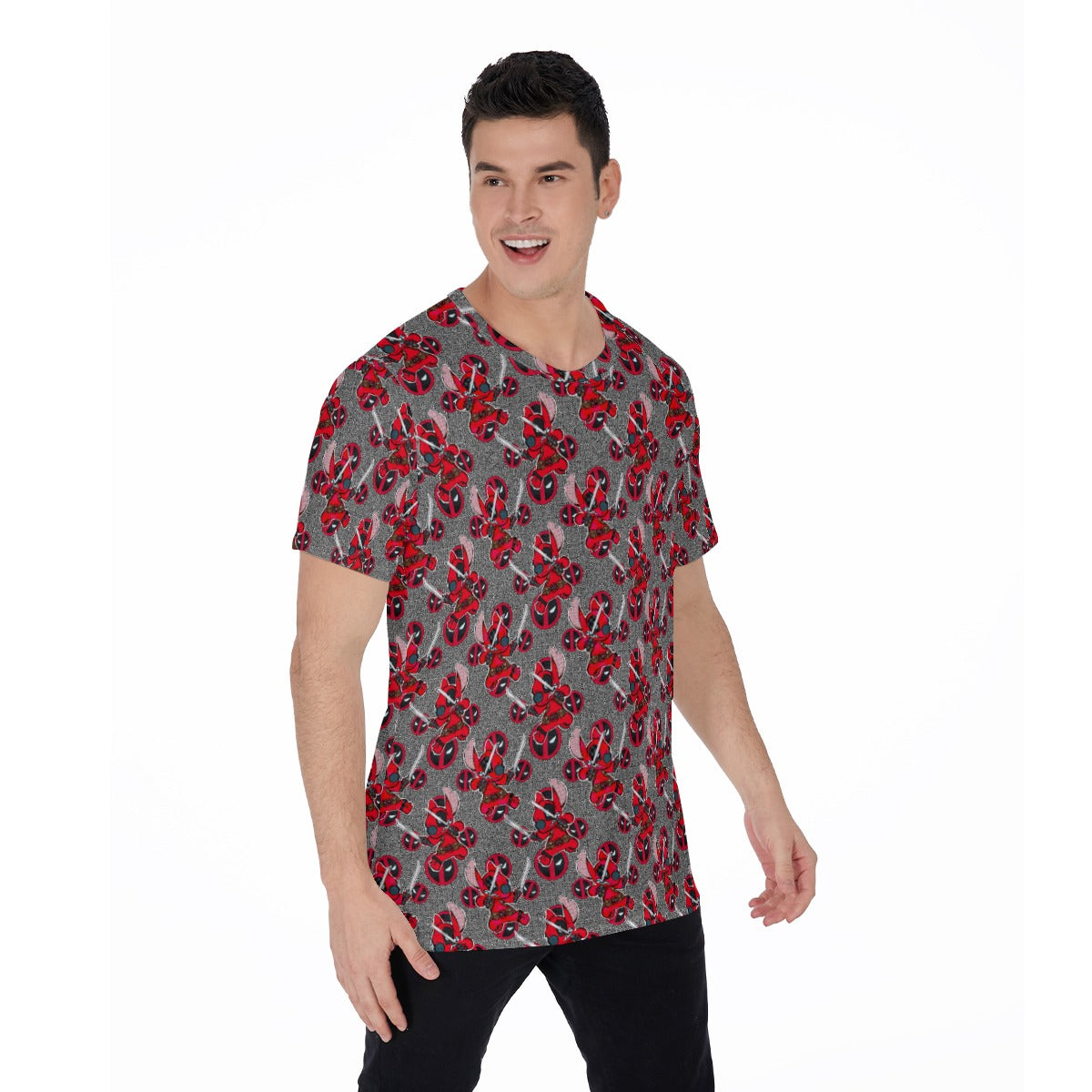 Superhero Stitch - Red Masked Hero - Men's Short Sleeve T-Shirt