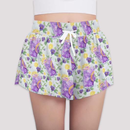 Zest Of The Fest Violet Lemonade - Girls’ Flowy Pocket Shorts