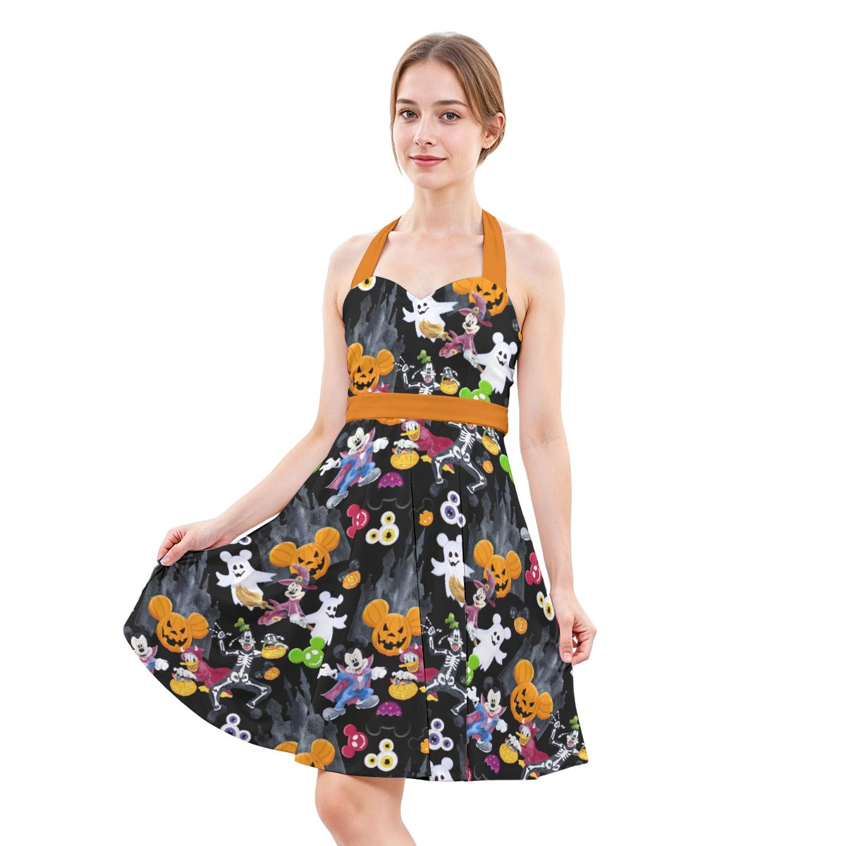 Mouse Gang Trick or Treatreat - Women's Halter Vintage Pocket Dress