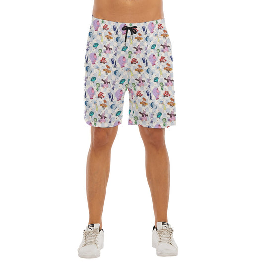 Blue Check Emotional Spectrum - Men’s Pocket Beach Shorts