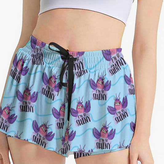 Shiny Deep-Sea Villain - Women's Flowy Pocket Shorts