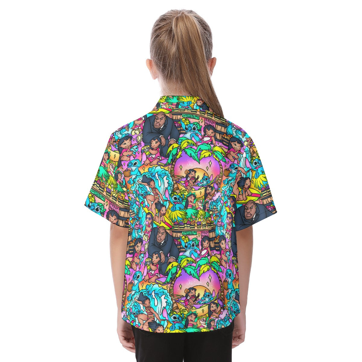 Ohana Island Storybook Scenes - Kid's Hawaiian Button Up Shirt