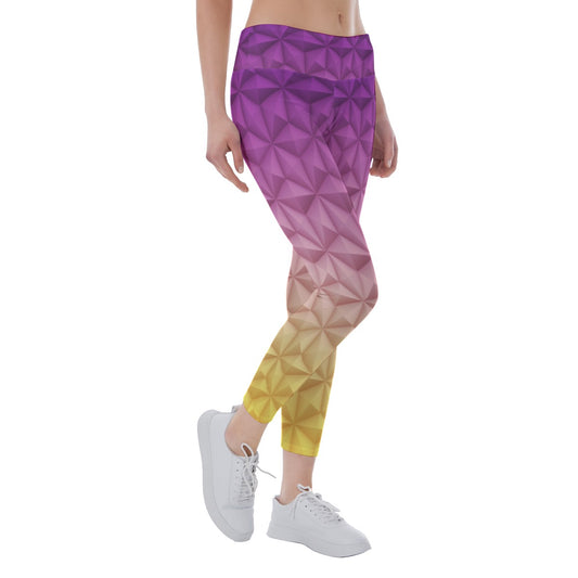 Geometric Spaceship Sphere - Women's Yoga Leggings