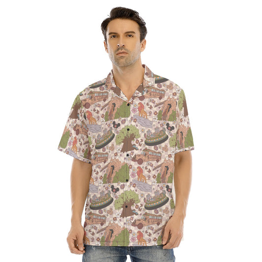 Hand Drawn AK - Men's Hawaiian Button Up Shirt