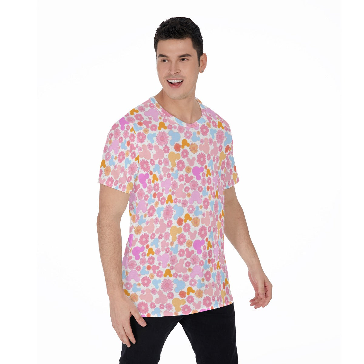 Retro Floral Mouse - Men's Short Sleeve T-Shirt