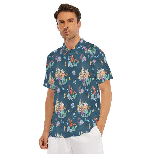 Whimsical Sea King and Crab - Men's Polo Shirt