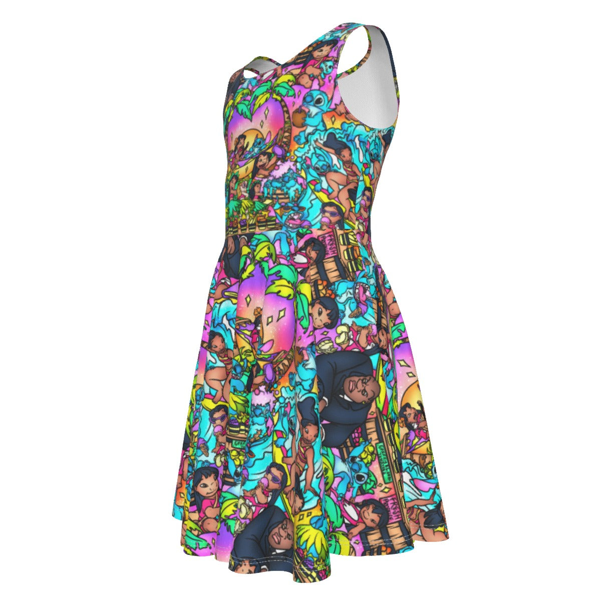 Ohana Island Storybook Scenes - Kid's Sleeveless Skater Dress
