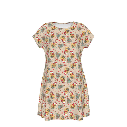 Cozy Bear Holiday Cheer - Women's T-Shirt Dress