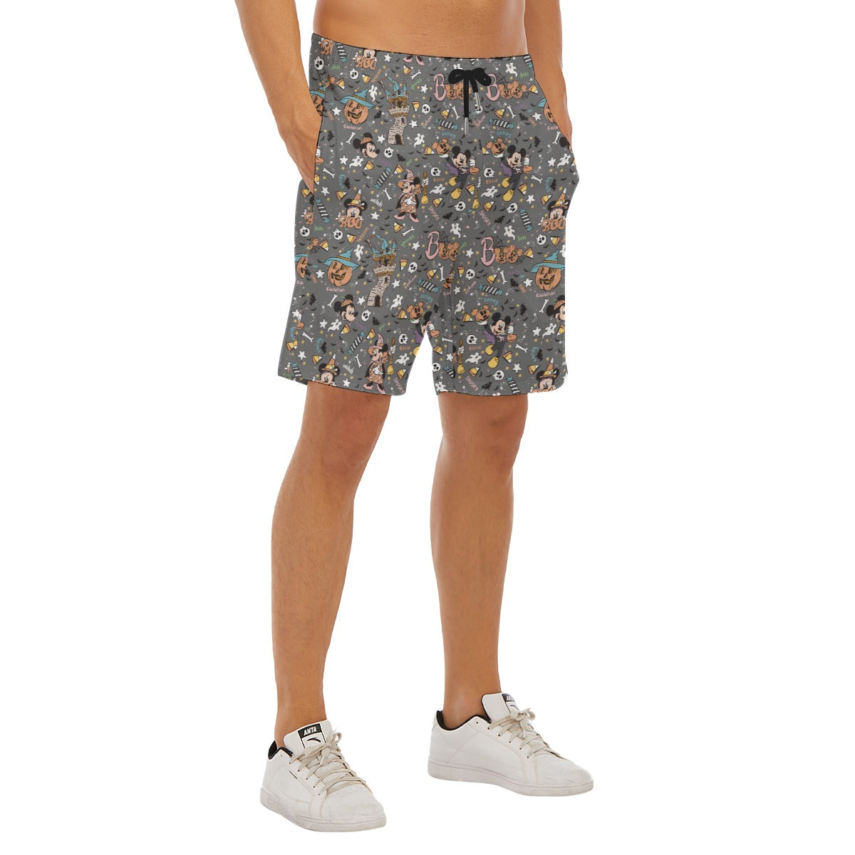 Spooky Spellbook Doodles - Men’s Pocket Beach Shorts