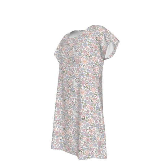 Springtime Kitten Garden Elegance - Women's T-Shirt Dress