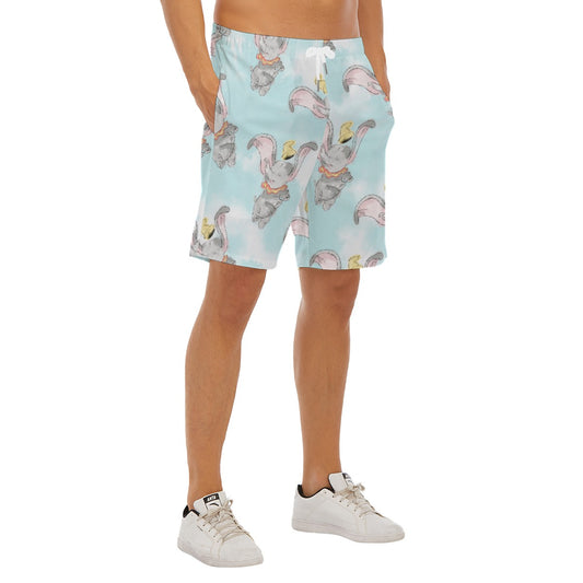 Sketch of Flying Elephant - Men’s Pocket Beach Shorts