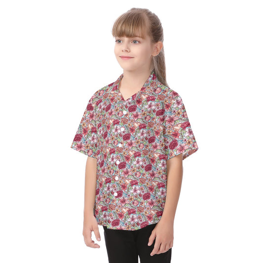 Fairytale Florals – Island Princess - Kid's Hawaiian Button Up Shirt