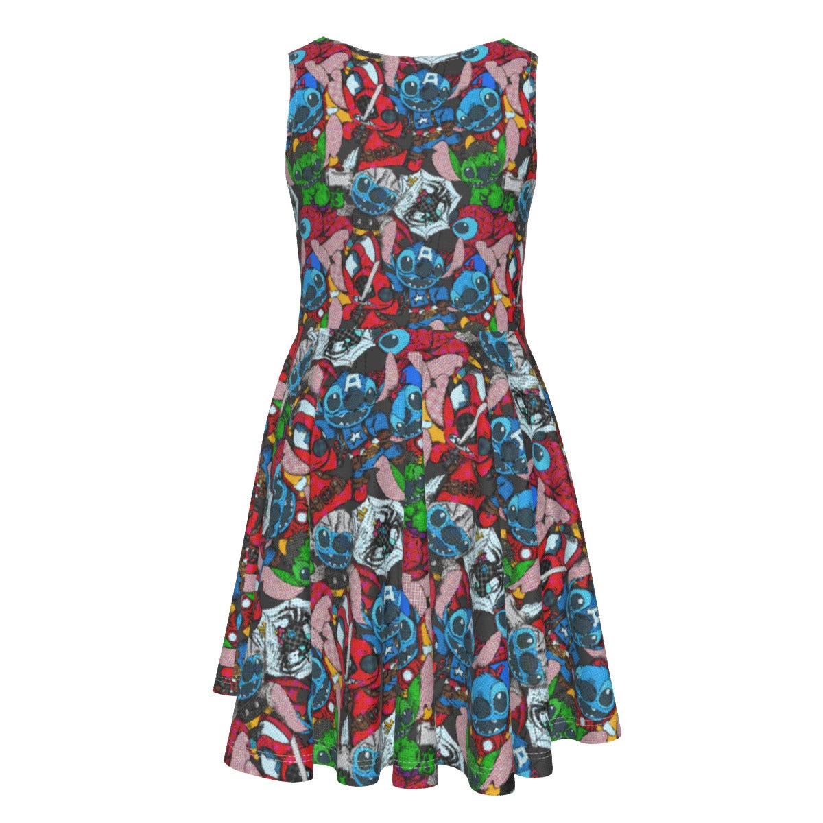 Superhero Stitch - Heroes Assembled - Kid's Sleeveless Skater Dress