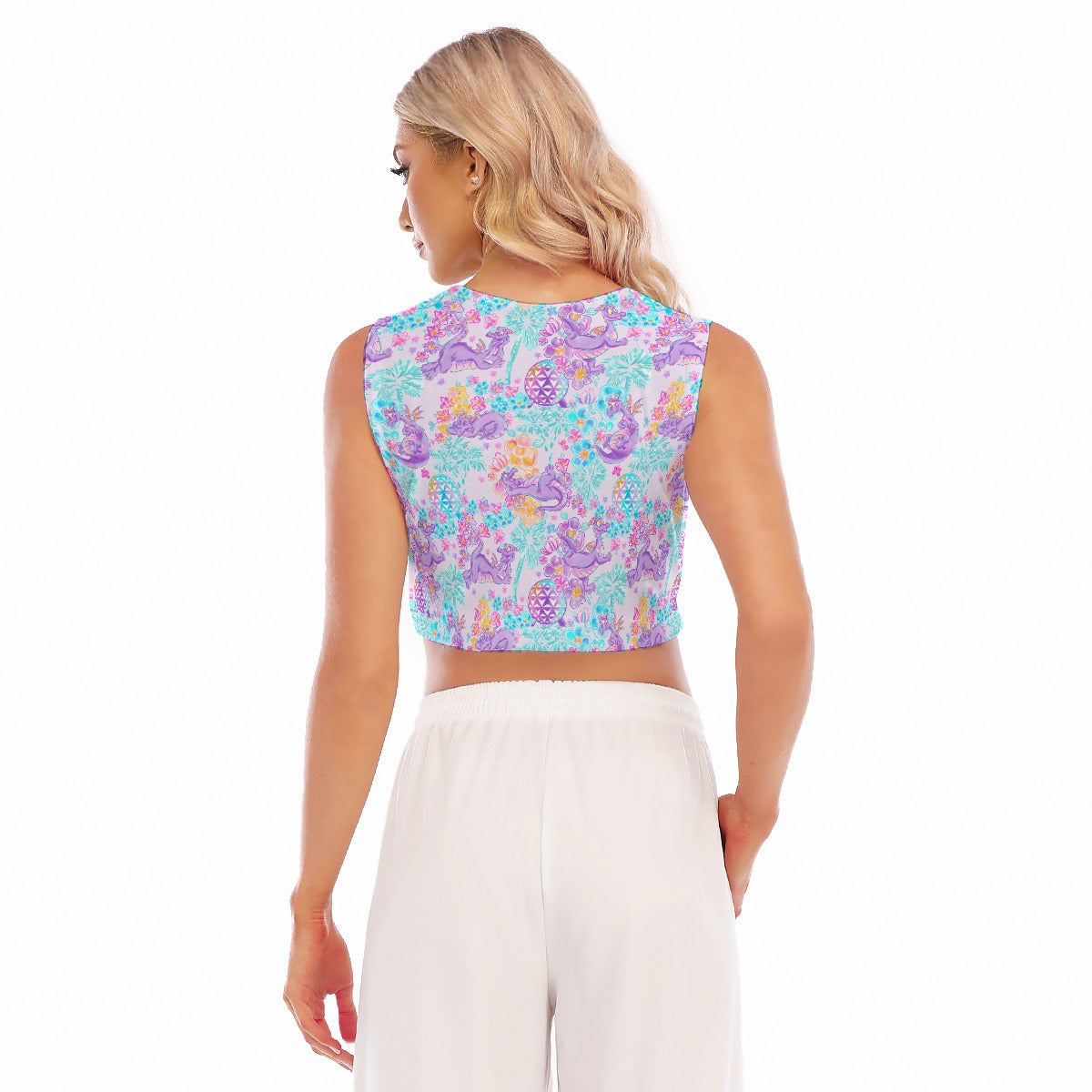 Purple Dragon Flower Power - Women’s Sleeveless Cropped Tee
