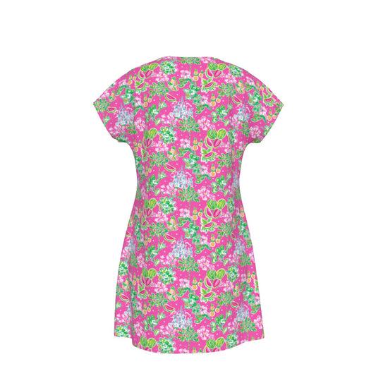 Bright Tropical Vibes - Watermelon Mouse Duo - Women's T-Shirt Dress