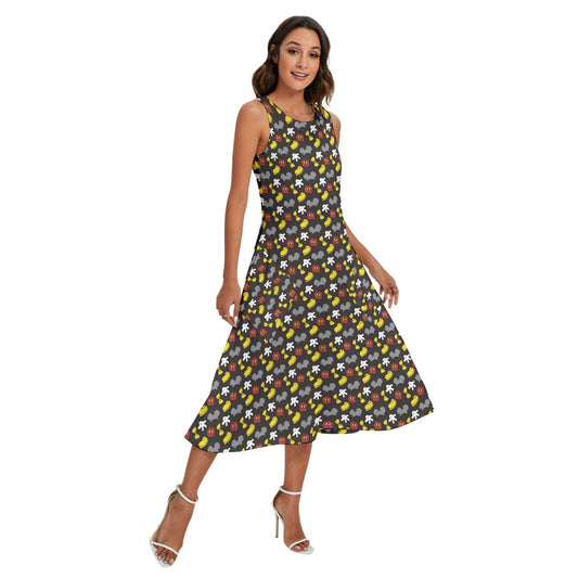 Classic Mouse Style - Women’s Diagonal Pocket Midi Dress