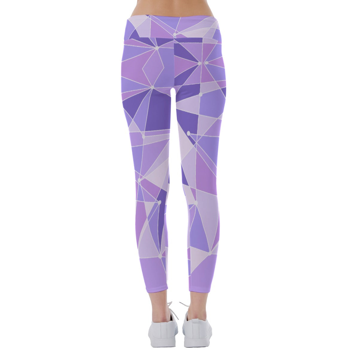 Geometric Purple Wall - Women's Yoga Leggings