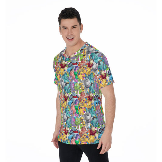 Monster Mayhem Sketched - Men's Short Sleeve T-Shirt