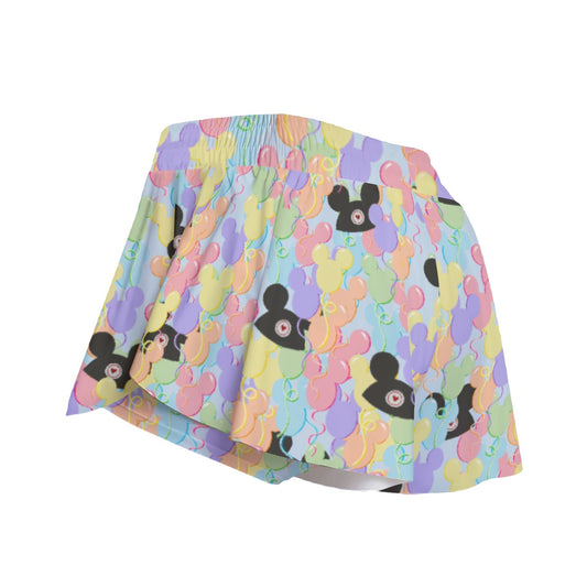 Pastel Mouse Ear Balloons - Women's Flowy Pocket Shorts