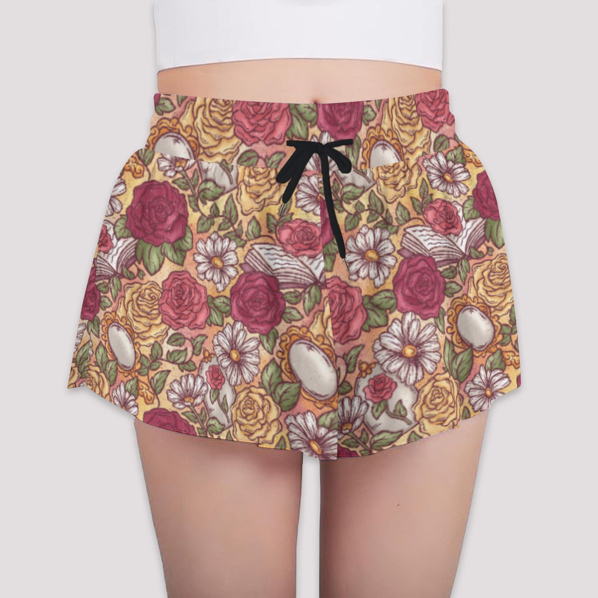 Fairytale Florals – Timeless Tale Blooms - Girls’ Flowy Pocket Shorts