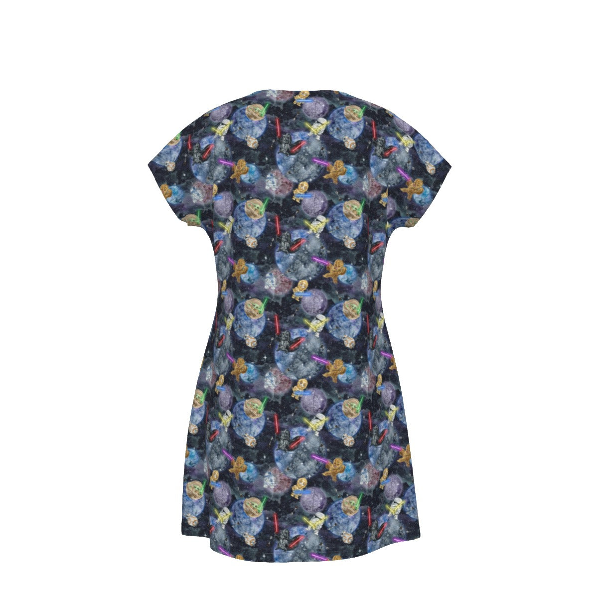 Watercolor Cosmic Battle - Women's T-Shirt Dress
