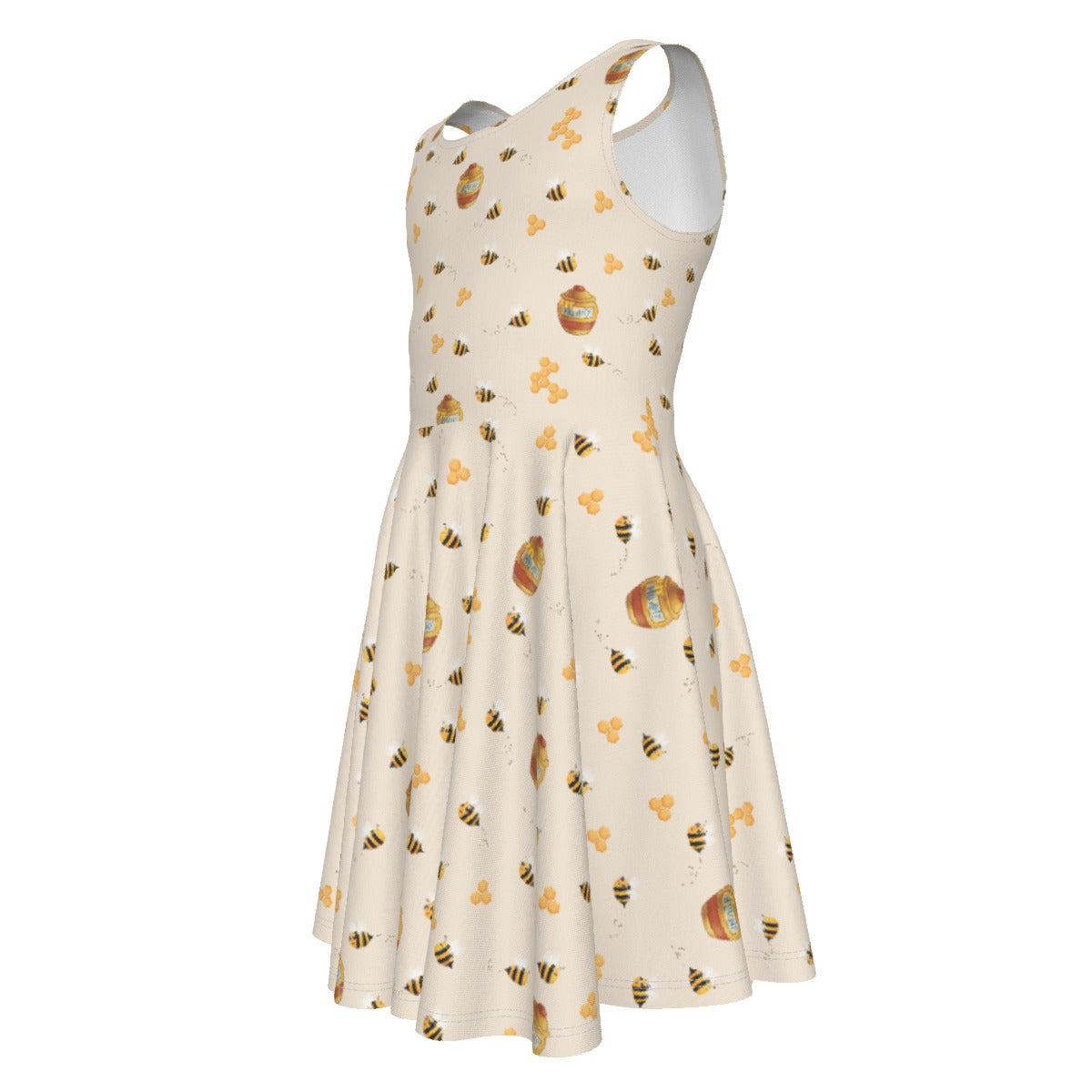 Sweet Hunny Pot & Bees- Kid's Sleeveless Skater Dress