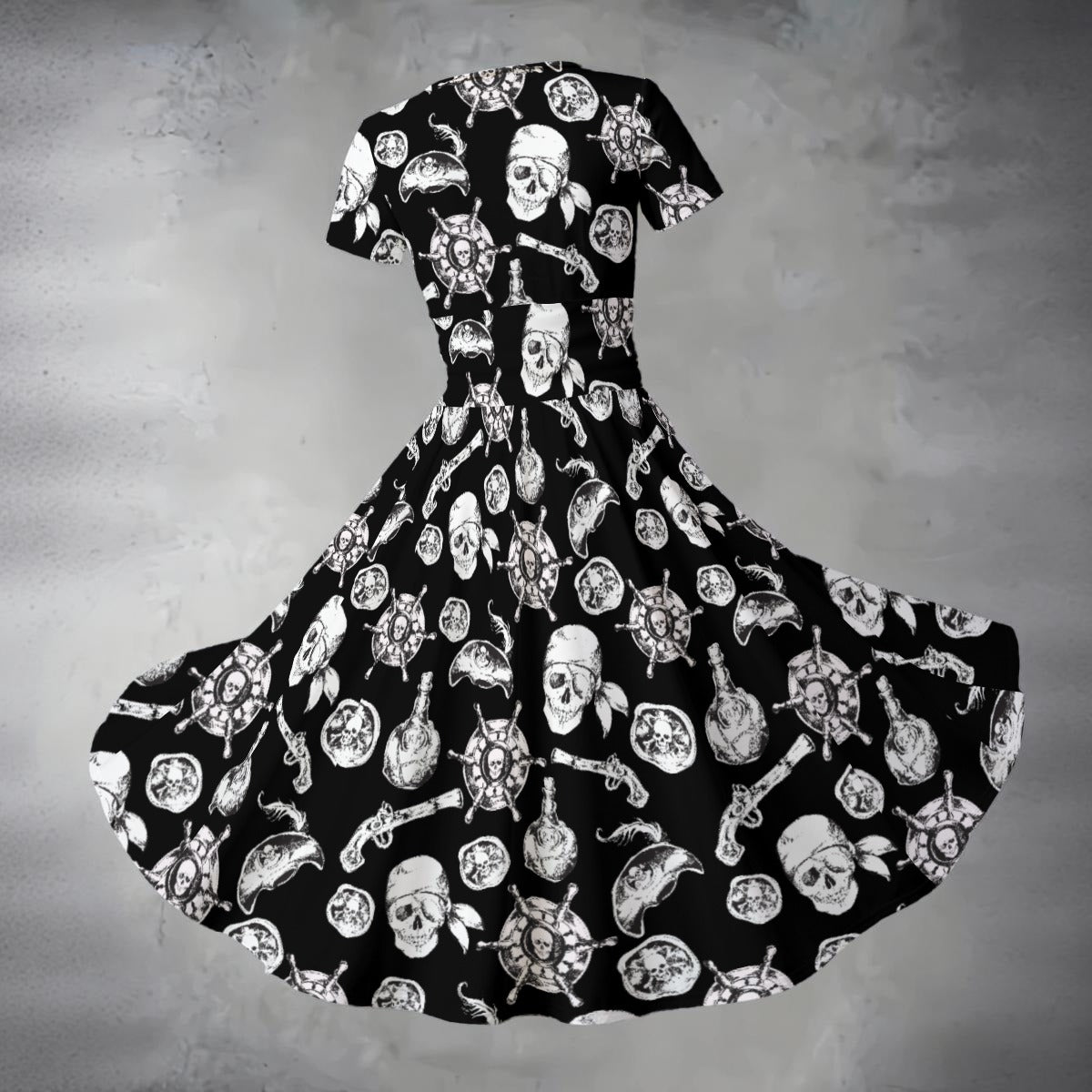 A Pirate Life  - Women's V-Neck Ruched Midi Dress