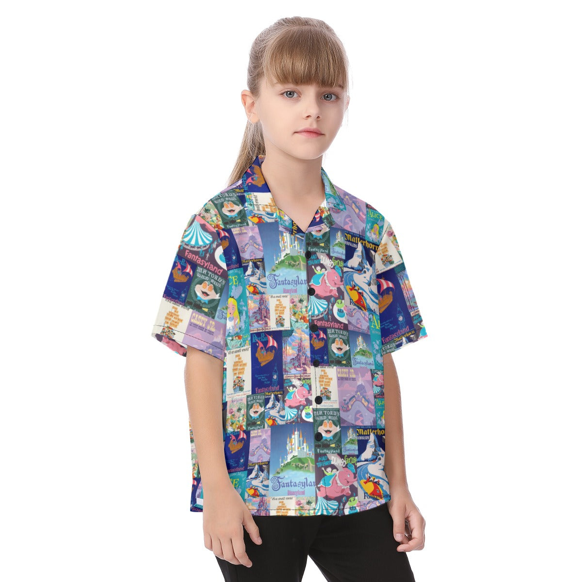 Vintage Fantasy Ride Posters - Kid's Hawaiian Button Up Shirt