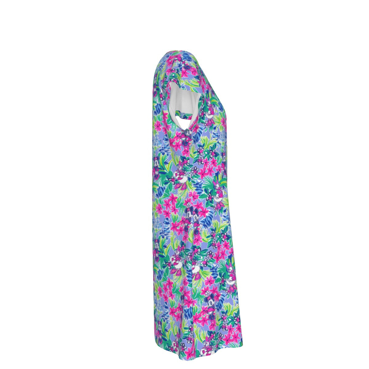 Bright Tropical Bliss - Island Mouse Duo - Women's T-Shirt Dress