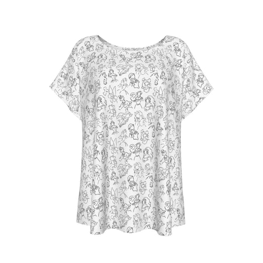 Monochrome Royal Silhouettes - Women’s Relaxed Fit Scoop Tee