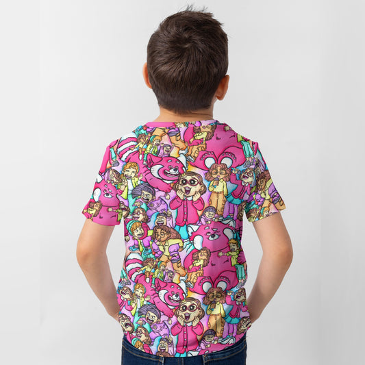 Red Panda Chaos Scenes - Kid’s Short Sleeve T-Shirt