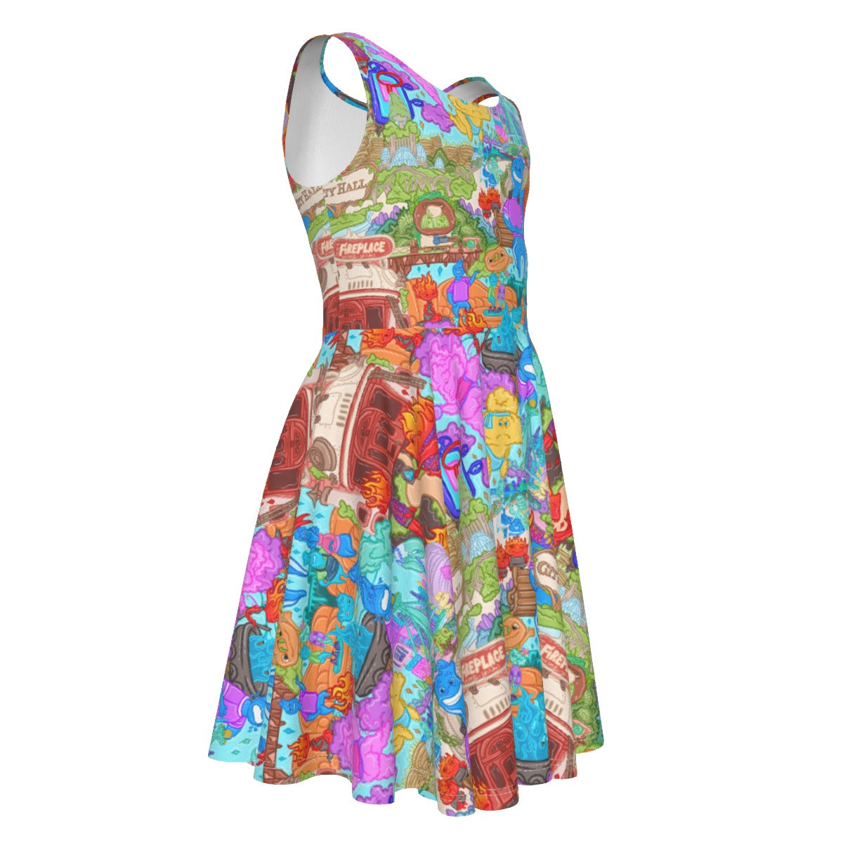 Element City Scene Collage - Kid's Sleeveless Skater Dress