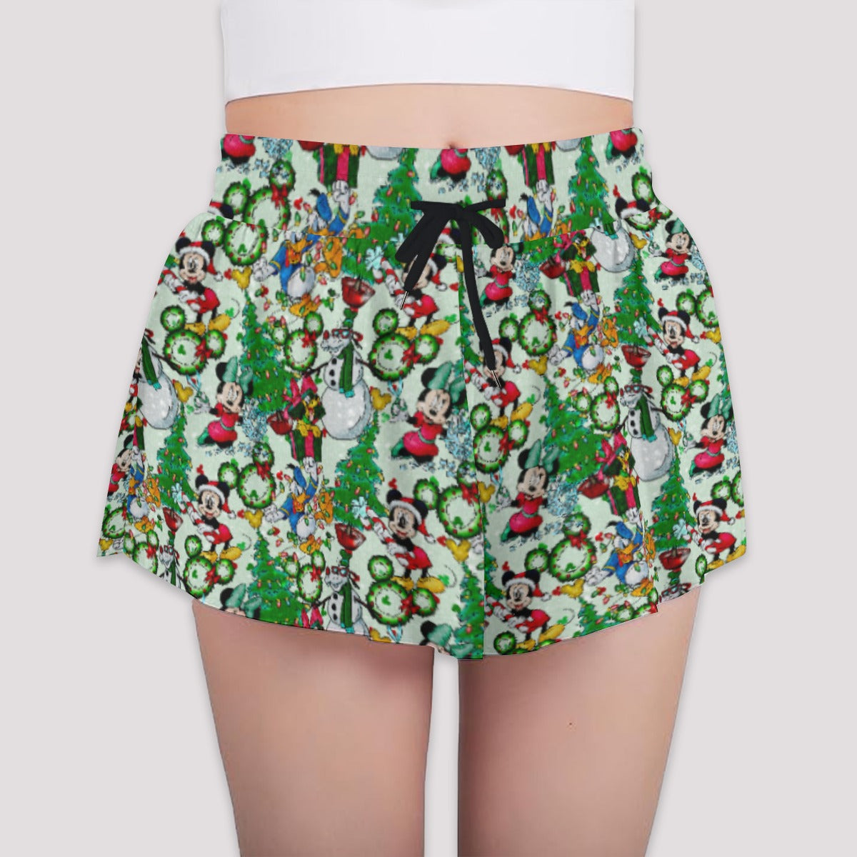 Mouse Friends Christmas Decorationsions - Girls’ Flowy Pocket Shorts