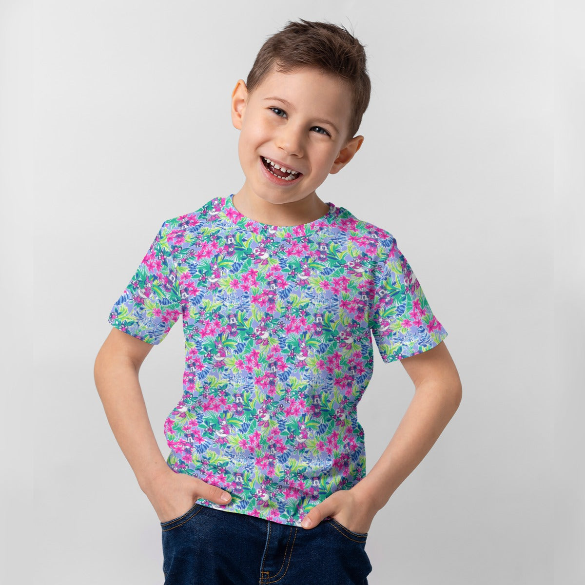 Bright Tropical Bliss - Island Mouse Duo - Kid’s Short Sleeve T-Shirt